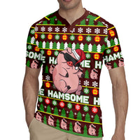 Hamsome Cute Pig Christmas Rugby Jersey Xmas Holiday Patterns - Wonder Print Shop