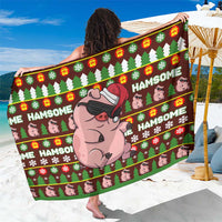 Hamsome Cute Pig Christmas Sarong Xmas Holiday Patterns - Wonder Print Shop