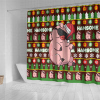 Hamsome Cute Pig Christmas Shower Curtain Xmas Holiday Patterns - Wonder Print Shop