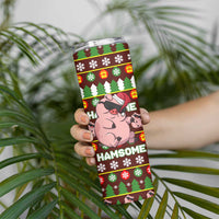 Hamsome Cute Pig Christmas Skinny Tumbler Xmas Holiday Patterns - Wonder Print Shop