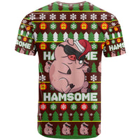 Hamsome Cute Pig Christmas T Shirt Xmas Holiday Patterns - Wonder Print Shop