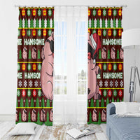 Hamsome Cute Pig Christmas Window Curtain Xmas Holiday Patterns - Wonder Print Shop