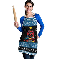 Happy Hockeyday Christmas Apron Xmas Holiday Patterns - Wonder Print Shop