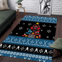 Happy Hockeyday Christmas Area Rug Xmas Holiday Patterns - Wonder Print Shop