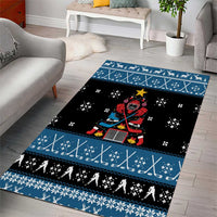 Happy Hockeyday Christmas Area Rug Xmas Holiday Patterns - Wonder Print Shop