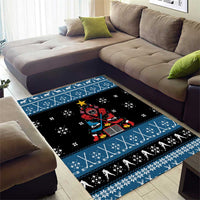 Happy Hockeyday Christmas Area Rug Xmas Holiday Patterns - Wonder Print Shop