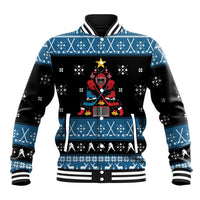 Happy Hockeyday Christmas Baseball Jacket Xmas Holiday Patterns - Wonder Print Shop