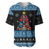 Happy Hockeyday Christmas Baseball Jersey Xmas Holiday Patterns - Wonder Print Shop