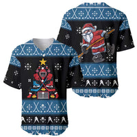 Happy Hockeyday Christmas Baseball Jersey Xmas Holiday Patterns - Wonder Print Shop