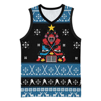 Happy Hockeyday Christmas Basketball Jersey Xmas Holiday Patterns - Wonder Print Shop