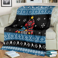 Happy Hockeyday Christmas Blanket Xmas Holiday Patterns - Wonder Print Shop