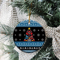 Happy Hockeyday Christmas Ceramic Ornament Xmas Holiday Patterns - Wonder Print Shop