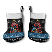 Happy Hockeyday Christmas Stocking Xmas Holiday Patterns - Wonder Print Shop