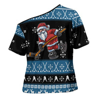 Happy Hockeyday Christmas Cross Shoulder Shirt Xmas Holiday Patterns - Wonder Print Shop