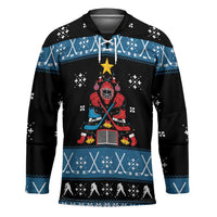 Happy Hockeyday Christmas Hockey Jersey Xmas Holiday Patterns - Wonder Print Shop