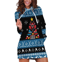 Happy Hockeyday Christmas Hoodie Dress Xmas Holiday Patterns - Wonder Print Shop