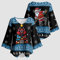 Happy Hockeyday Christmas Kimono Sleeve Blouse Xmas Holiday Patterns - Wonder Print Shop
