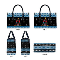 Happy Hockeyday Christmas Leather Bag Xmas Holiday Patterns - Wonder Print Shop