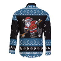 Happy Hockeyday Christmas Long Sleeve Button Shirt Xmas Holiday Patterns - Wonder Print Shop