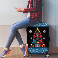 Happy Hockeyday Christmas Luggage Cover Xmas Holiday Patterns - Wonder Print Shop