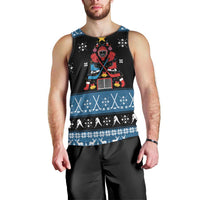 Happy Hockeyday Christmas Men Tank Top Xmas Holiday Patterns - Wonder Print Shop