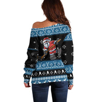 Happy Hockeyday Christmas Off Shoulder Sweater Xmas Holiday Patterns - Wonder Print Shop