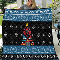 Happy Hockeyday Christmas Quilt Xmas Holiday Patterns - Wonder Print Shop