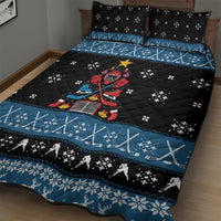 Happy Hockeyday Christmas Quilt Bed Set Xmas Holiday Patterns - Wonder Print Shop
