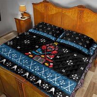 Happy Hockeyday Christmas Quilt Bed Set Xmas Holiday Patterns - Wonder Print Shop