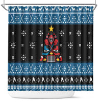 Happy Hockeyday Christmas Shower Curtain Xmas Holiday Patterns - Wonder Print Shop