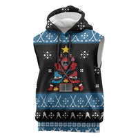 Happy Hockeyday Christmas Sleeveless Hoodie Xmas Holiday Patterns - Wonder Print Shop