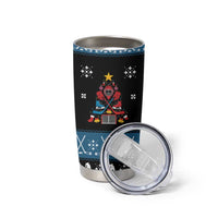 Happy Hockeyday Christmas Tumbler Cup Xmas Holiday Patterns - Wonder Print Shop
