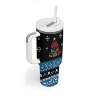 Happy Hockeyday Christmas Tumbler With Handle Xmas Holiday Patterns - Wonder Print Shop