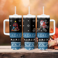 Happy Hockeyday Christmas Tumbler With Handle Xmas Holiday Patterns - Wonder Print Shop