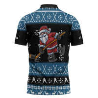 Happy Hockeyday Christmas Zipper Polo Shirt Xmas Holiday Patterns - Wonder Print Shop