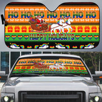 Happy Holigays Christmas Auto Sun Shade Xmas Holiday Patterns - Wonder Print Shop