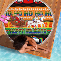 Happy Holigays Christmas Beach Blanket Xmas Holiday Patterns - Wonder Print Shop
