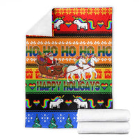 Happy Holigays Christmas Blanket Xmas Holiday Patterns - Wonder Print Shop