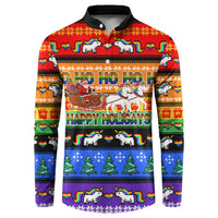 Happy Holigays Christmas Button Sweatshirt Xmas Holiday Patterns - Wonder Print Shop