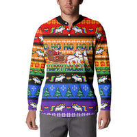 Happy Holigays Christmas Button Sweatshirt Xmas Holiday Patterns - Wonder Print Shop