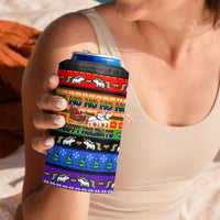 Happy Holigays Christmas 4 in 1 Can Cooler Tumbler Xmas Holiday Patterns - Wonder Print Shop
