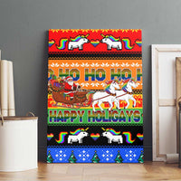 Happy Holigays Christmas Canvas Wall Art Xmas Holiday Patterns - Wonder Print Shop