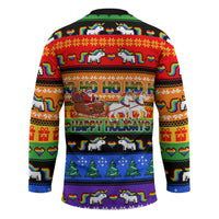 Happy Holigays Christmas Hockey Jersey Xmas Holiday Patterns - Wonder Print Shop