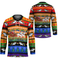 Happy Holigays Christmas Hockey Jersey Xmas Holiday Patterns - Wonder Print Shop