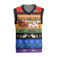 Happy Holigays Christmas Knitted V-Neck Vest Xmas Holiday Patterns - Wonder Print Shop