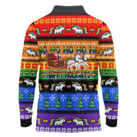 Happy Holigays Christmas Long Sleeve Polo Shirt Xmas Holiday Patterns - Wonder Print Shop