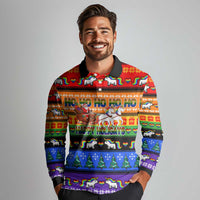 Happy Holigays Christmas Long Sleeve Polo Shirt Xmas Holiday Patterns - Wonder Print Shop