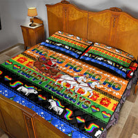 Happy Holigays Christmas Quilt Bed Set Xmas Holiday Patterns - Wonder Print Shop