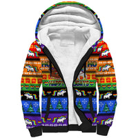 Happy Holigays Christmas Sherpa Hoodie Xmas Holiday Patterns - Wonder Print Shop
