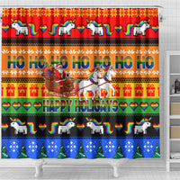 Happy Holigays Christmas Shower Curtain Xmas Holiday Patterns - Wonder Print Shop